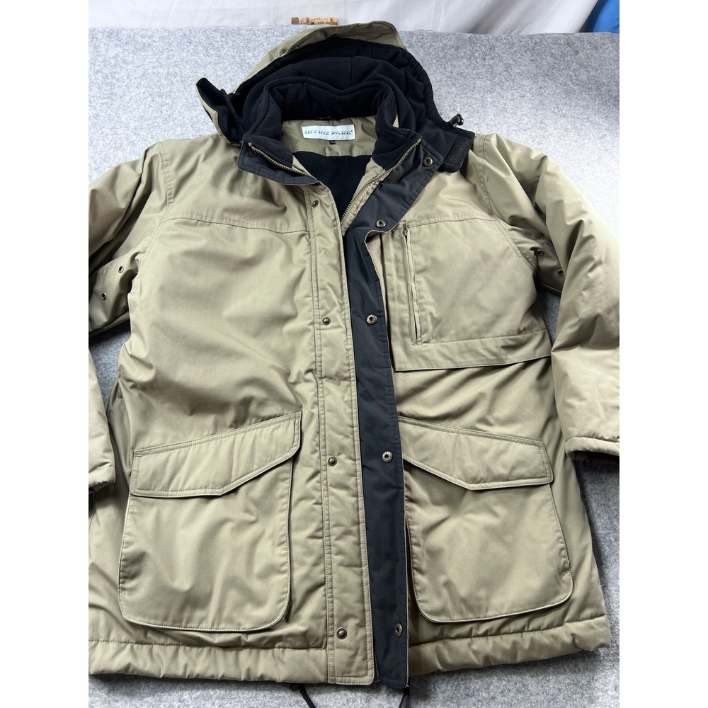 Irvine Park Men's Cold Snow Coat Khaki Winter‎ Jacket Hoddie Size: XL/G